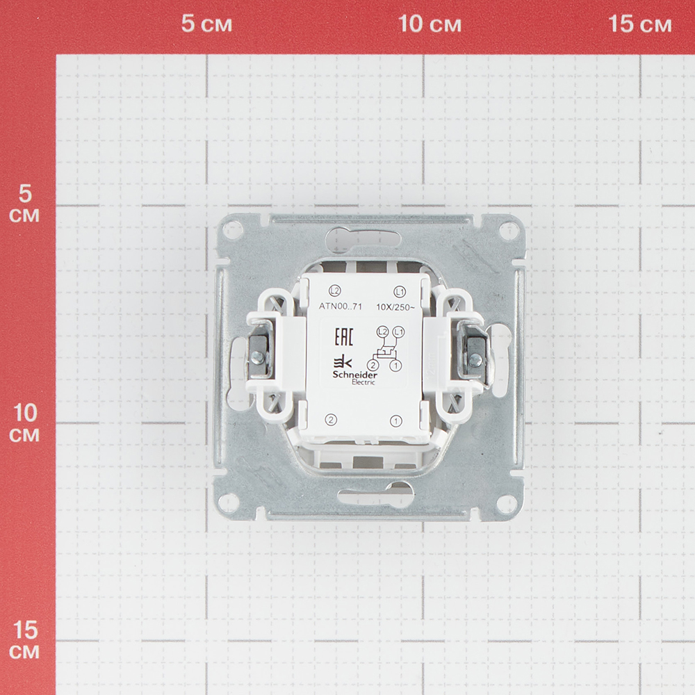 фото Переключатель schneider electric atlas design atn000371 одноклавишный перекрестный скрытая установка алюминий