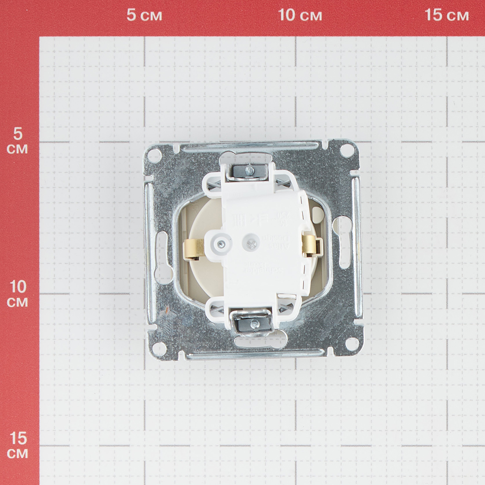 фото Розетка schneider electric atlas design atn000346 скрытая установка алюминий с заземлением со шторками с крышкой