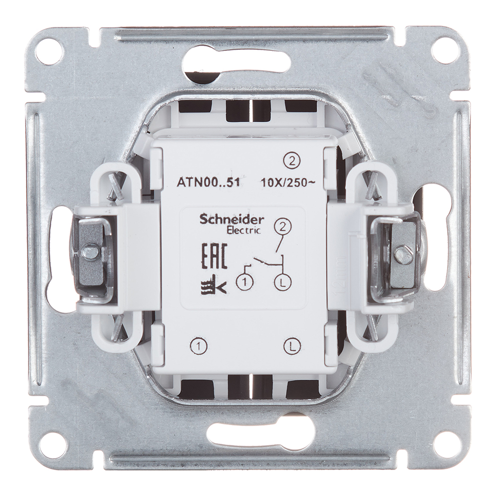 фото Выключатель schneider electric atlas design atn001051 двухклавишный скрытая установка карбон