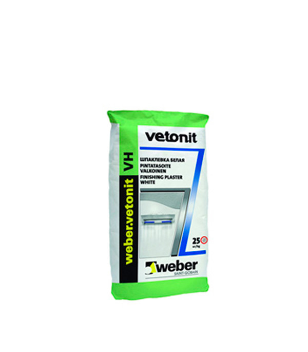 Шпаклевка для влажных помещений weber.vetonit VH белая 25 кг — купить в ...