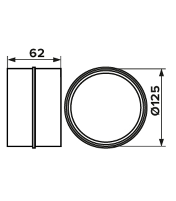 Соединитель для круглых воздуховодов Era пластиковый d125 мм Вид№3