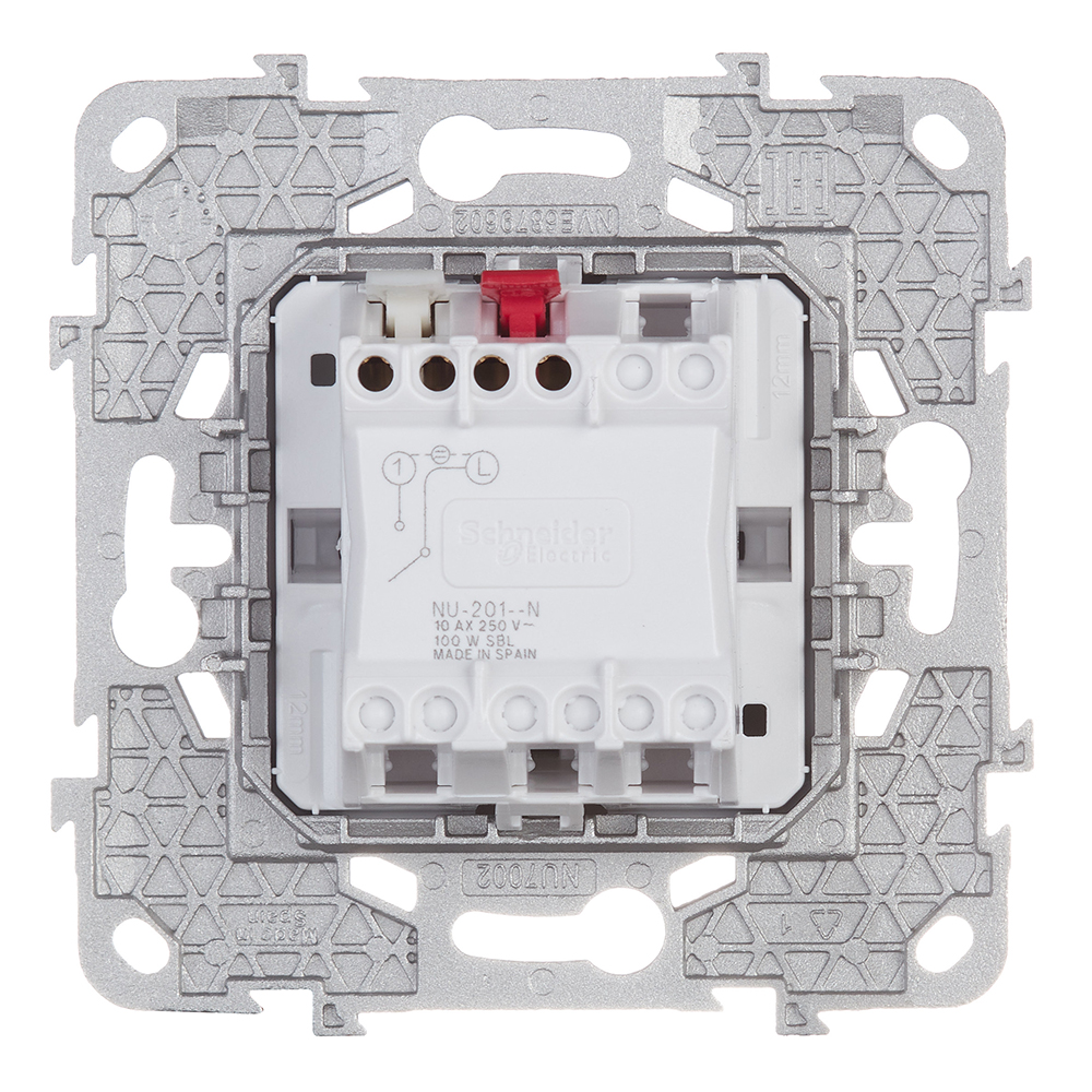 фото Выключатель schneider electric unica new nu520118n одноклавишный скрытая установка белый с подсветкой