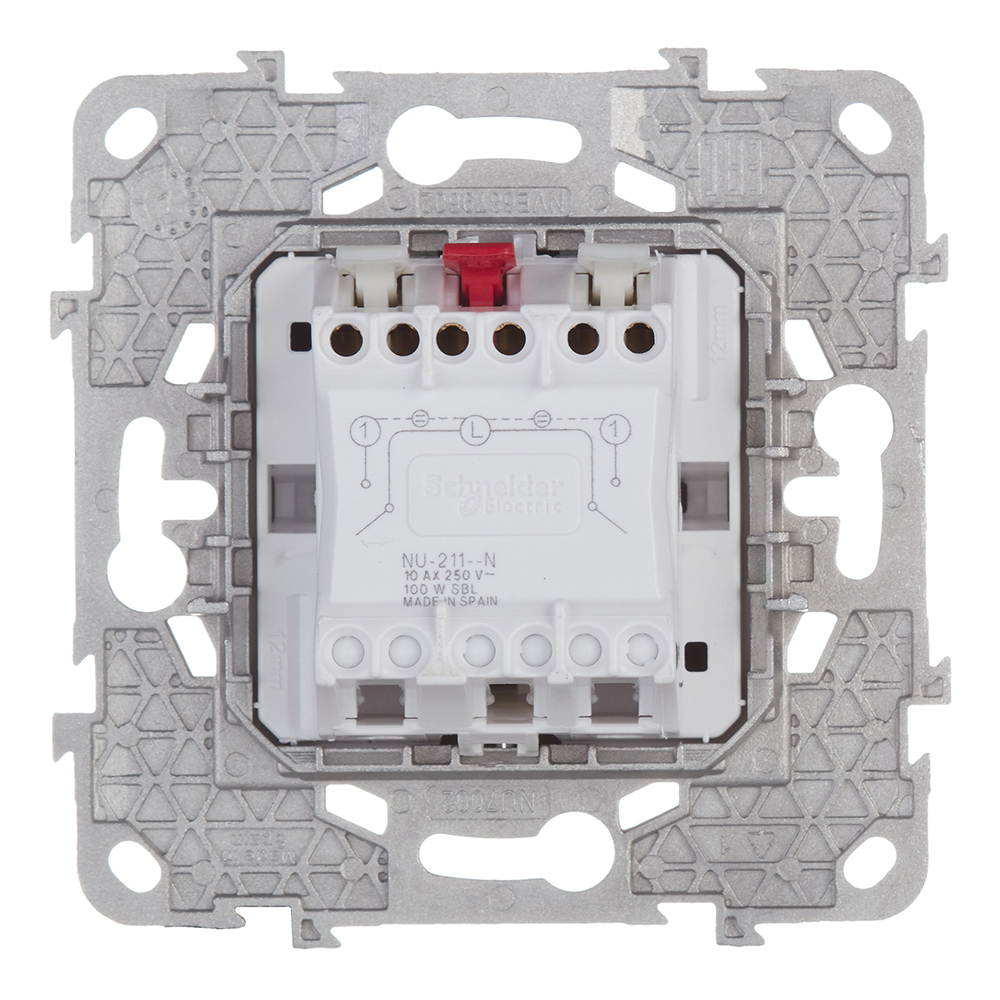 фото Выключатель schneider electric unica new nu521118n двухклавишный скрытая установка белый с подсветкой