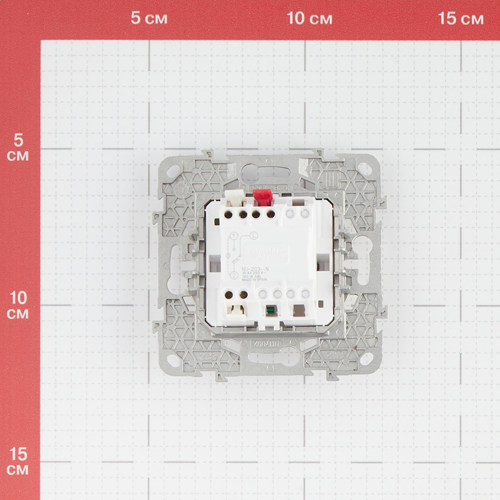 фото Переключатель schneider electric unica new nu520318n одноклавишный на 2 направления скрытая установка белый с подсветкой