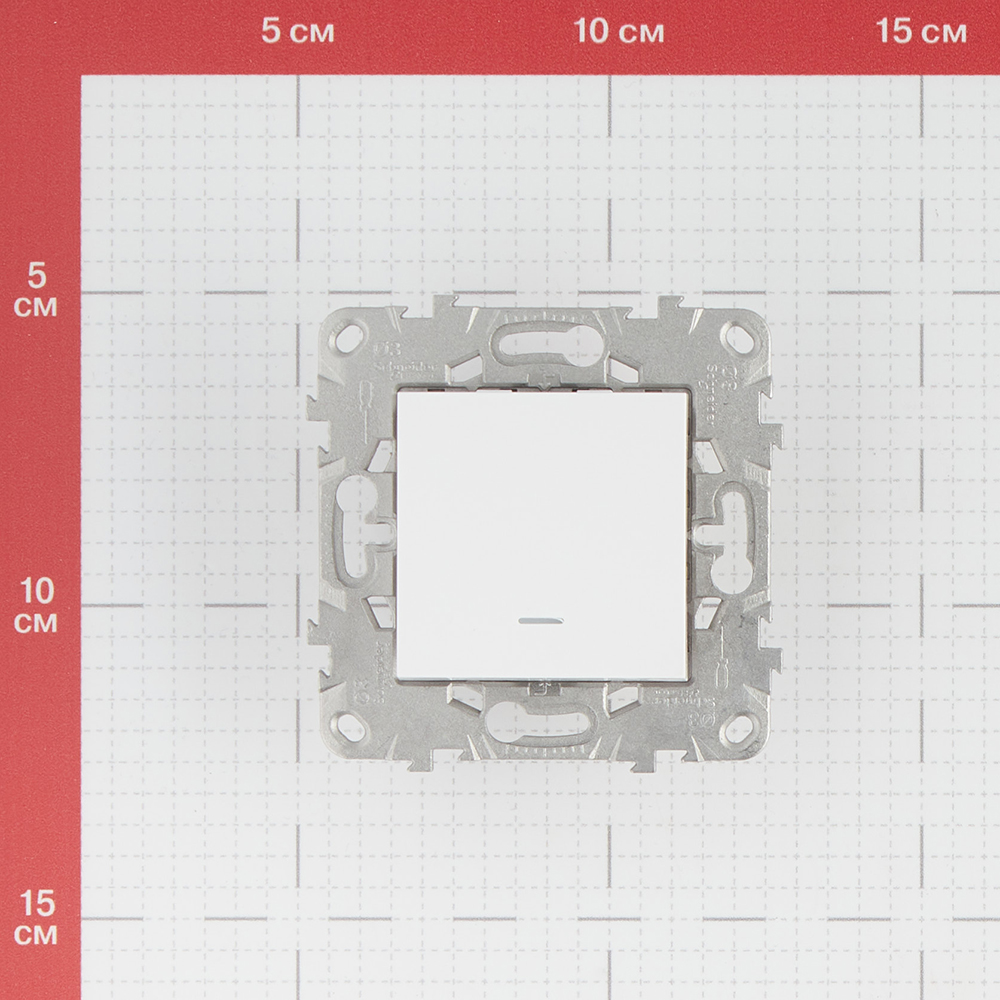 фото Переключатель schneider electric unica new nu520518n одноклавишный перекрестный скрытая установка белый с подсветкой