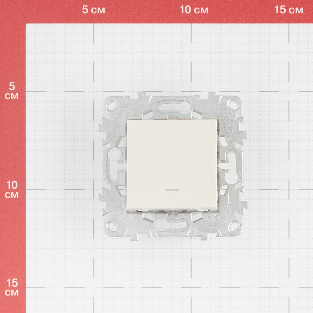 фото Выключатель schneider electric unica new nu520144n одноклавишный скрытая установка бежевый с подсветкой