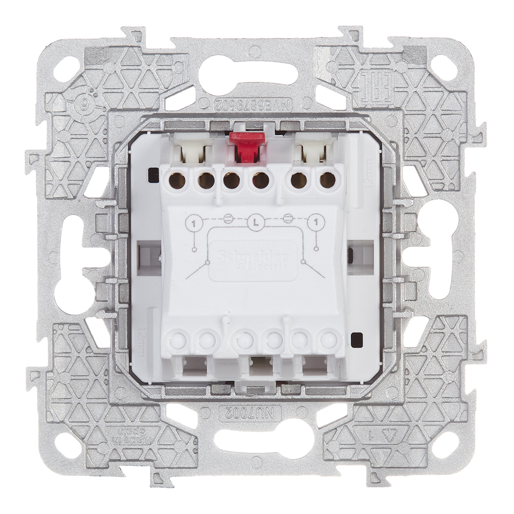 фото Выключатель schneider electric unica new nu521144n двухклавишный скрытая установка бежевый с подсветкой