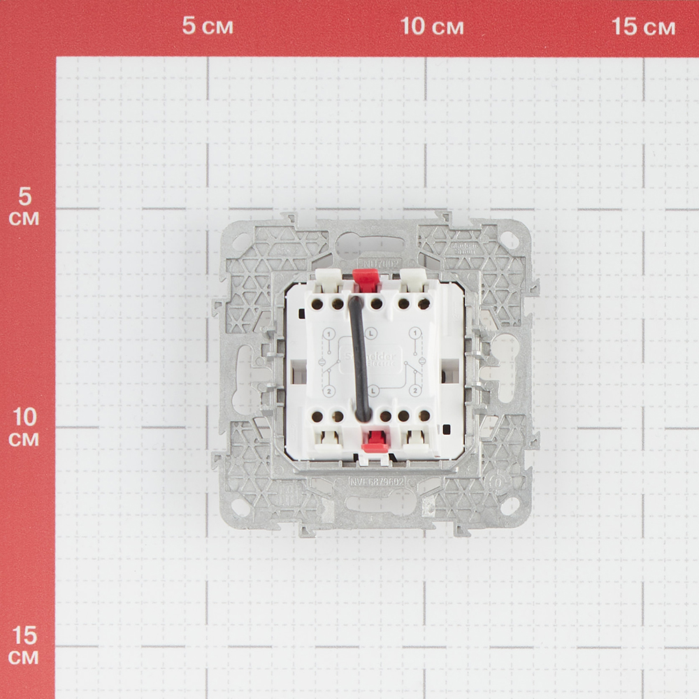 фото Переключатель schneider electric unica new nu521344n двухклавишный на 2 направления скрытая установка бежевый с подсветкой