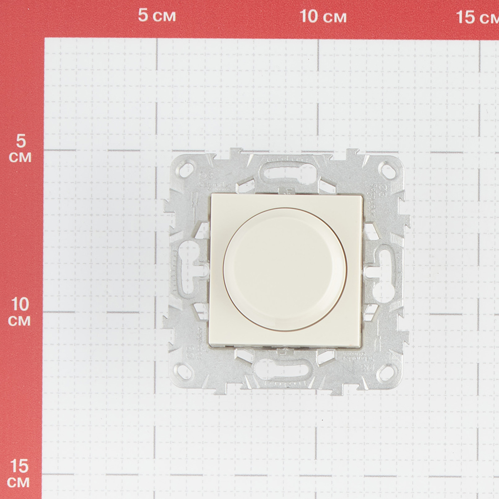 фото Диммер schneider electric unica new nu551444 скрытая установка бежевый 5-200 вт поворотно-нажимной