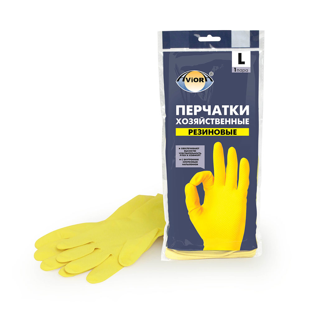 Перчатки хозяйственные резиновые размер L от Петрович