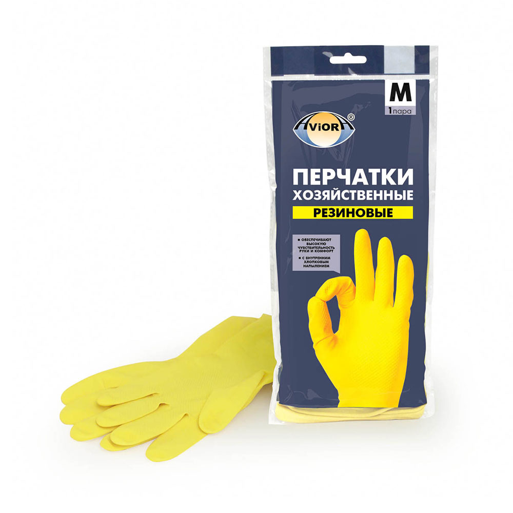 Перчатки хозяйственные резиновые размер М от Петрович