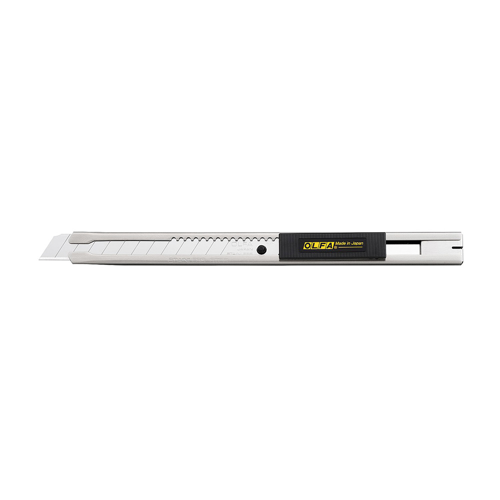 Нож строительный Olfa 9 мм с ломающимся лезвием стальной корпус нож строительный olfa 18 мм с ломающимся лезвием двухкомпонентный корпус с трещоточным фиксатором