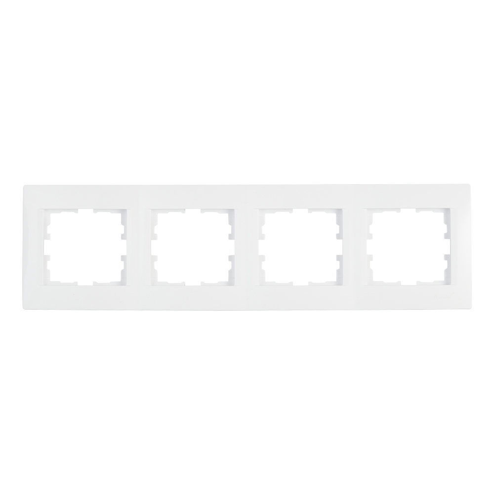 рамка для сенсорных выключателей livolo четверная 1 клавиша 3 розетки c7 c1 3sr 11 Рамка Lezard Karina четырехместная белая (707-0200-149)