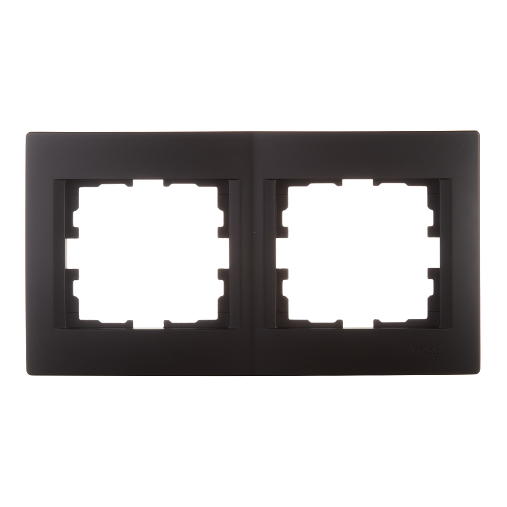 Рамка Lezard Karina двухместная черный бархат (707-4200-147) рамка для розеток и выключателей lezard karina 2 поста горизонтальная цвет черный бархат