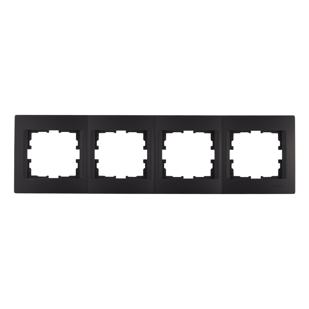 рамка для сенсорных выключателей livolo четверная 1 клавиша 3 розетки c7 c1 3sr 13 Рамка Lezard Karina четырехместная черный бархат (707-4200-149)