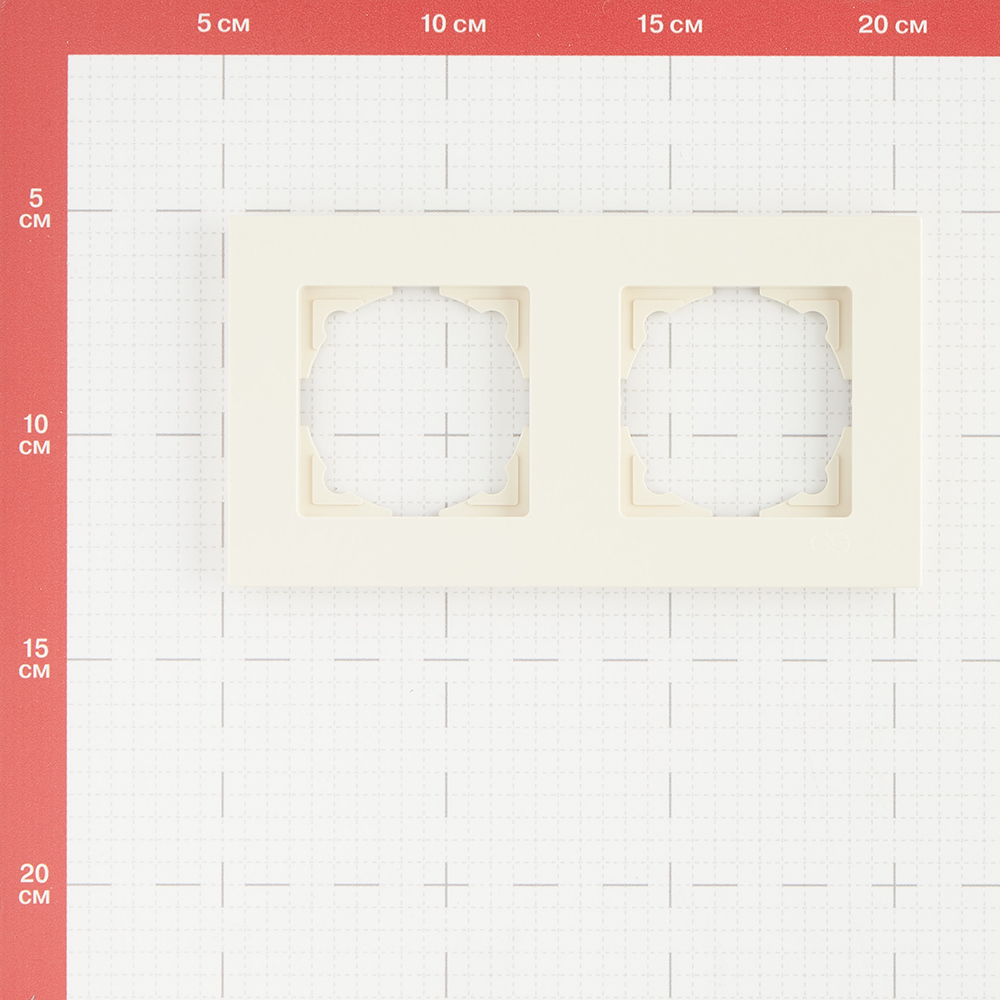 фото Рамка gunsan eqona 16401200-000141 двухместная универсальная скрытая установка бежевая ip20