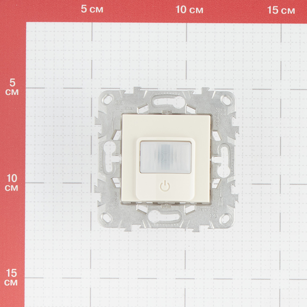 фото Датчик движения schneider electric unica new nu552544 скрытая установка бежевый с выключателем