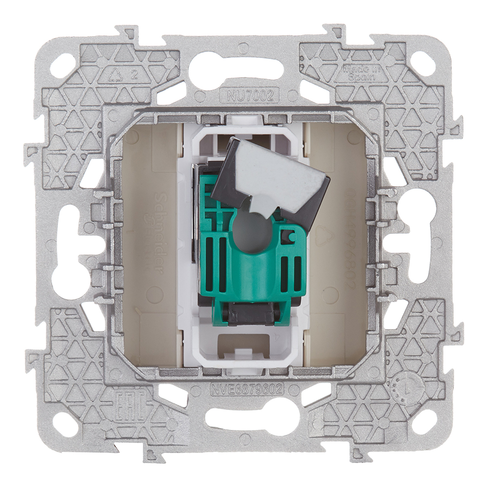 фото Розетка компьютерная schneider electric unica new nu541144 скрытая установка бежевая один модуль rj45 cat 5е utp