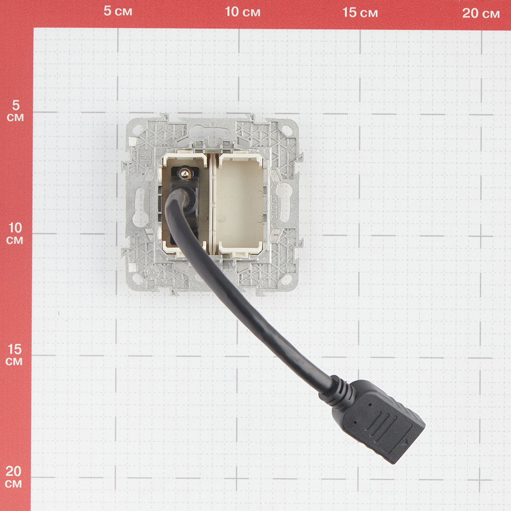 фото Розетка hdmi schneider electric unica new nu543044 скрытая установка бежевая один модуль hdmi