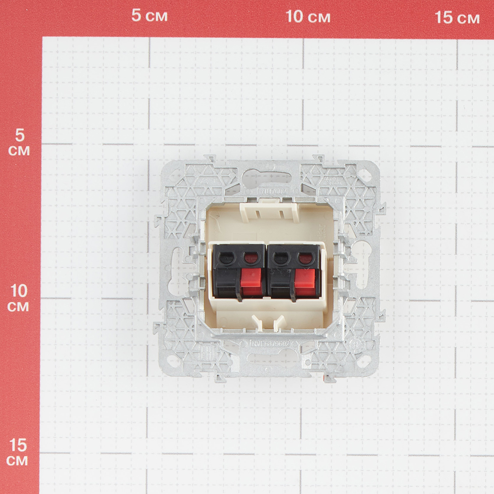 фото Розетка аудио schneider electric unica new nu548644 скрытая установка бежевая два модуля аудио
