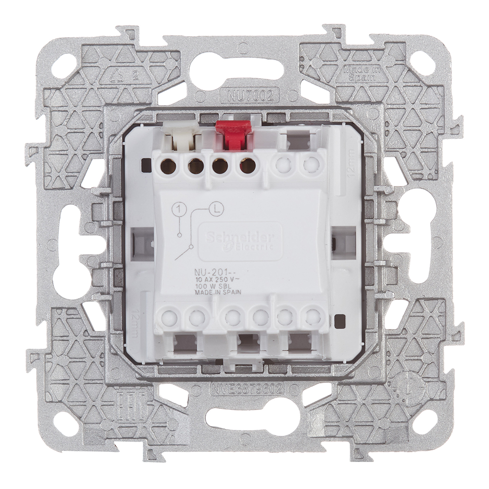 фото Выключатель schneider electric unica new nu520130 одноклавишный скрытая установка алюминий