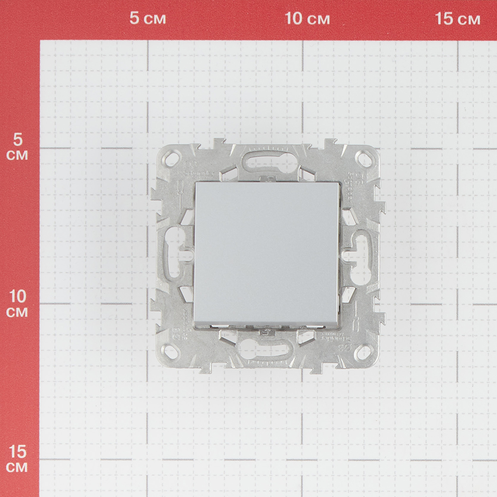 фото Выключатель schneider electric unica new nu520130 одноклавишный скрытая установка алюминий