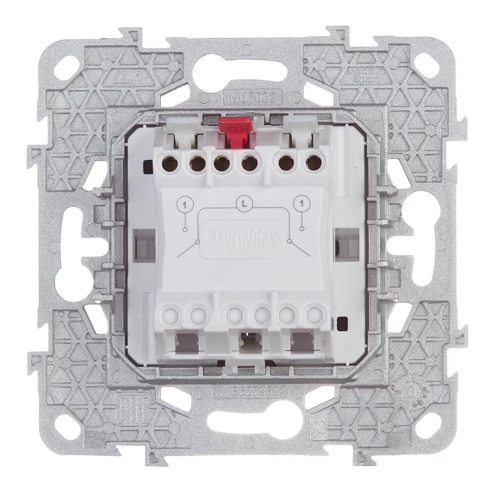 фото Выключатель schneider electric unica new nu521130 двухклавишный скрытая установка алюминий