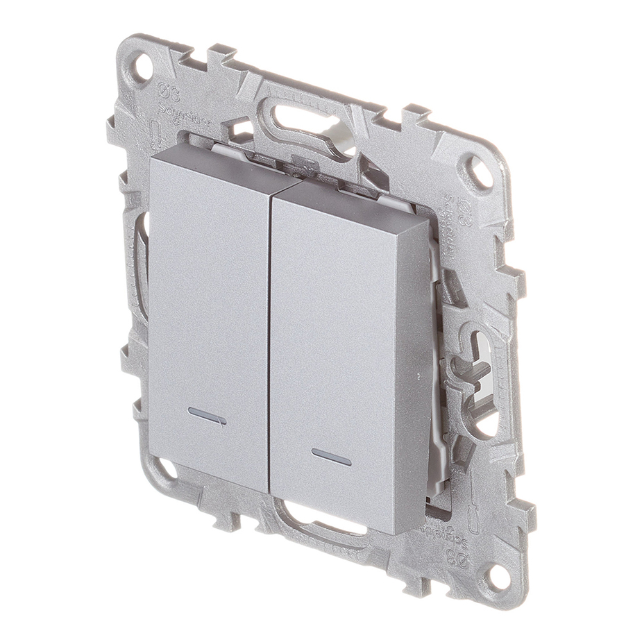 Выключатель Schneider Electric Unica NEW NU521130N двухклавишный ...