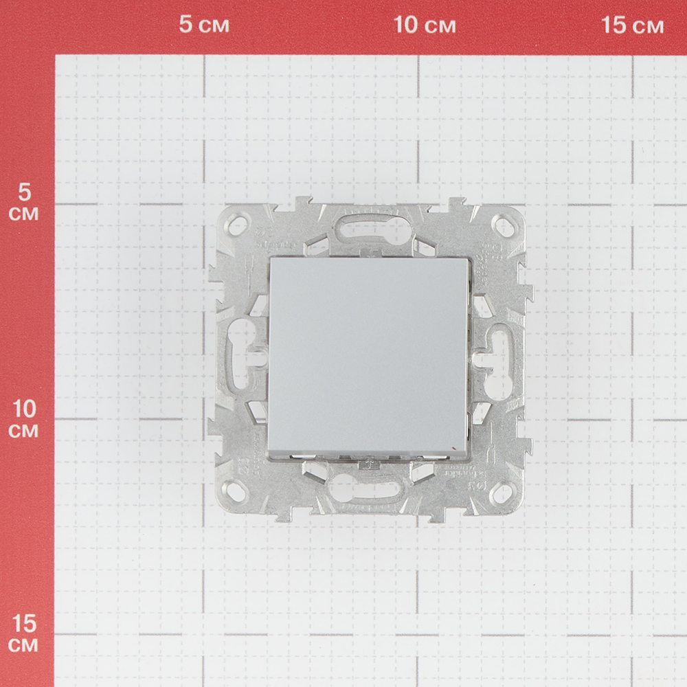 фото Переключатель schneider electric unica new nu520330 одноклавишный на 2 направления скрытая установка алюминий