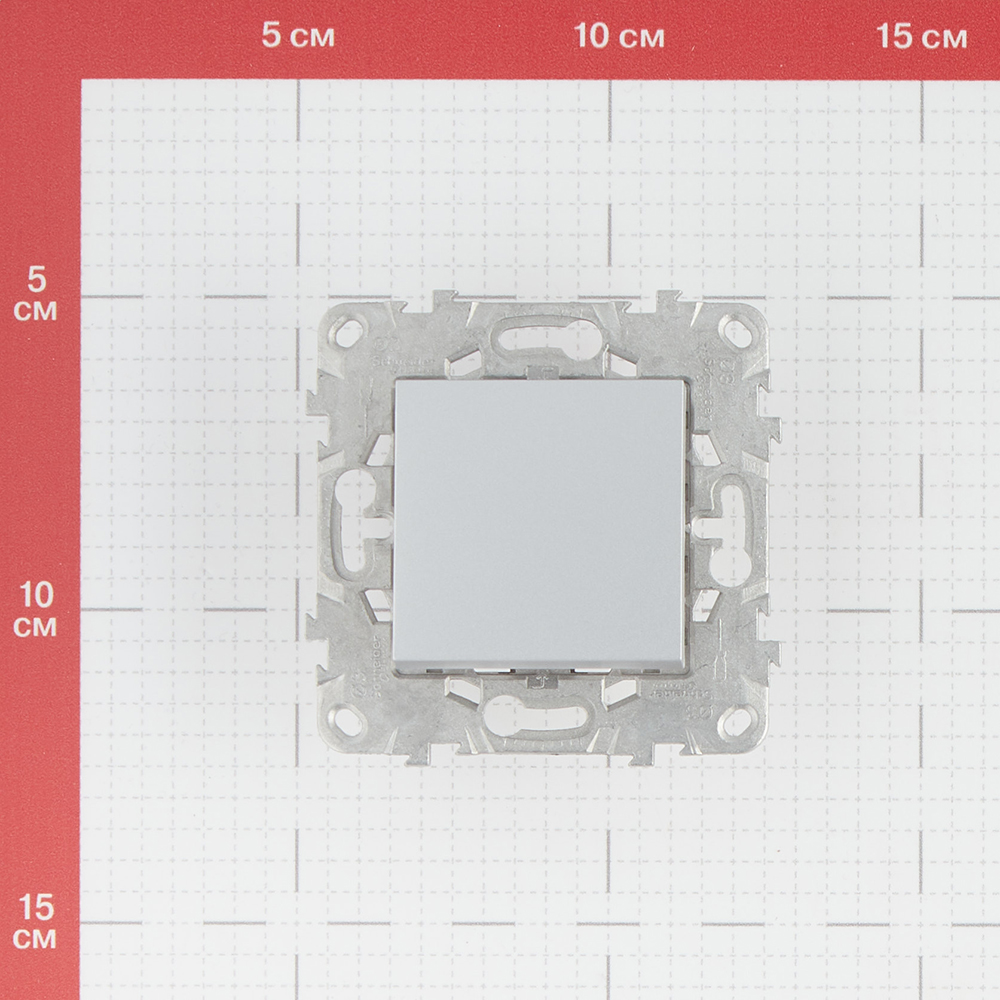 фото Переключатель schneider electric unica new nu520530 одноклавишный перекрестный скрытая установка алюминий