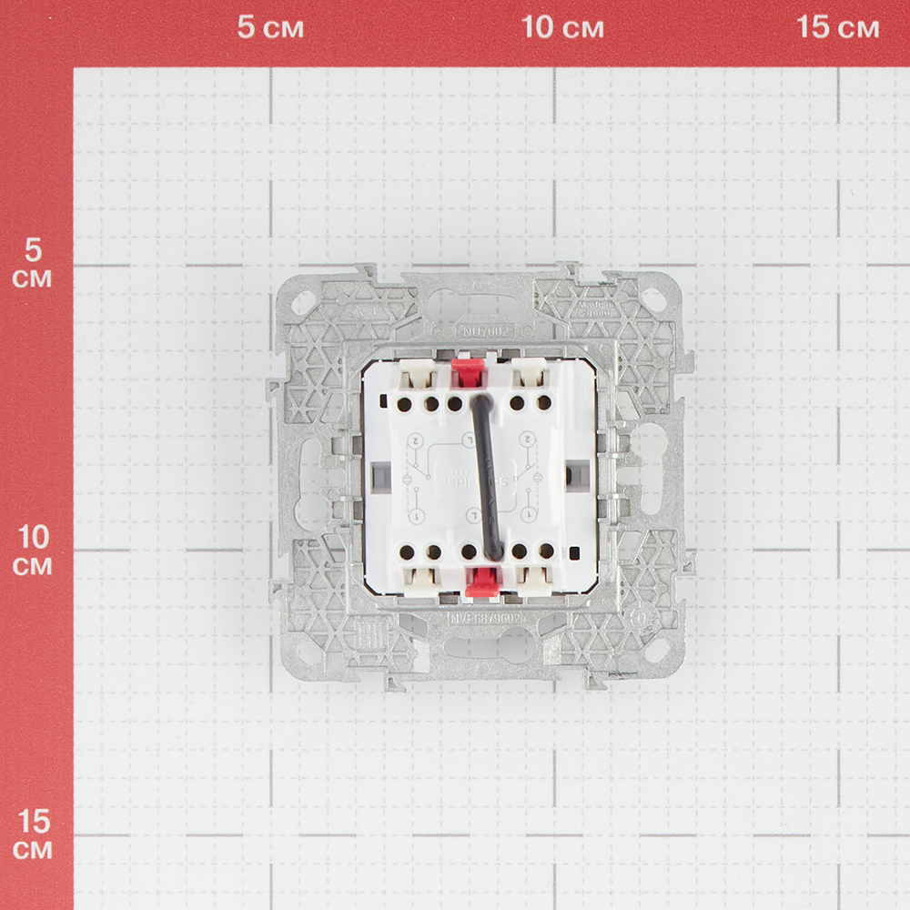 фото Переключатель schneider electric unica new nu521330n двухклавишный на 2 направления скрытая установка алюминий с подсветкой