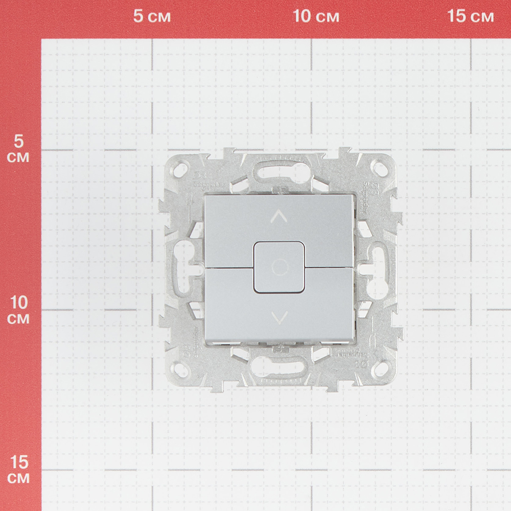 фото Кнопка управления жалюзи двухклавишная schneider electric unica new nu520830 скрытая установка алюминий