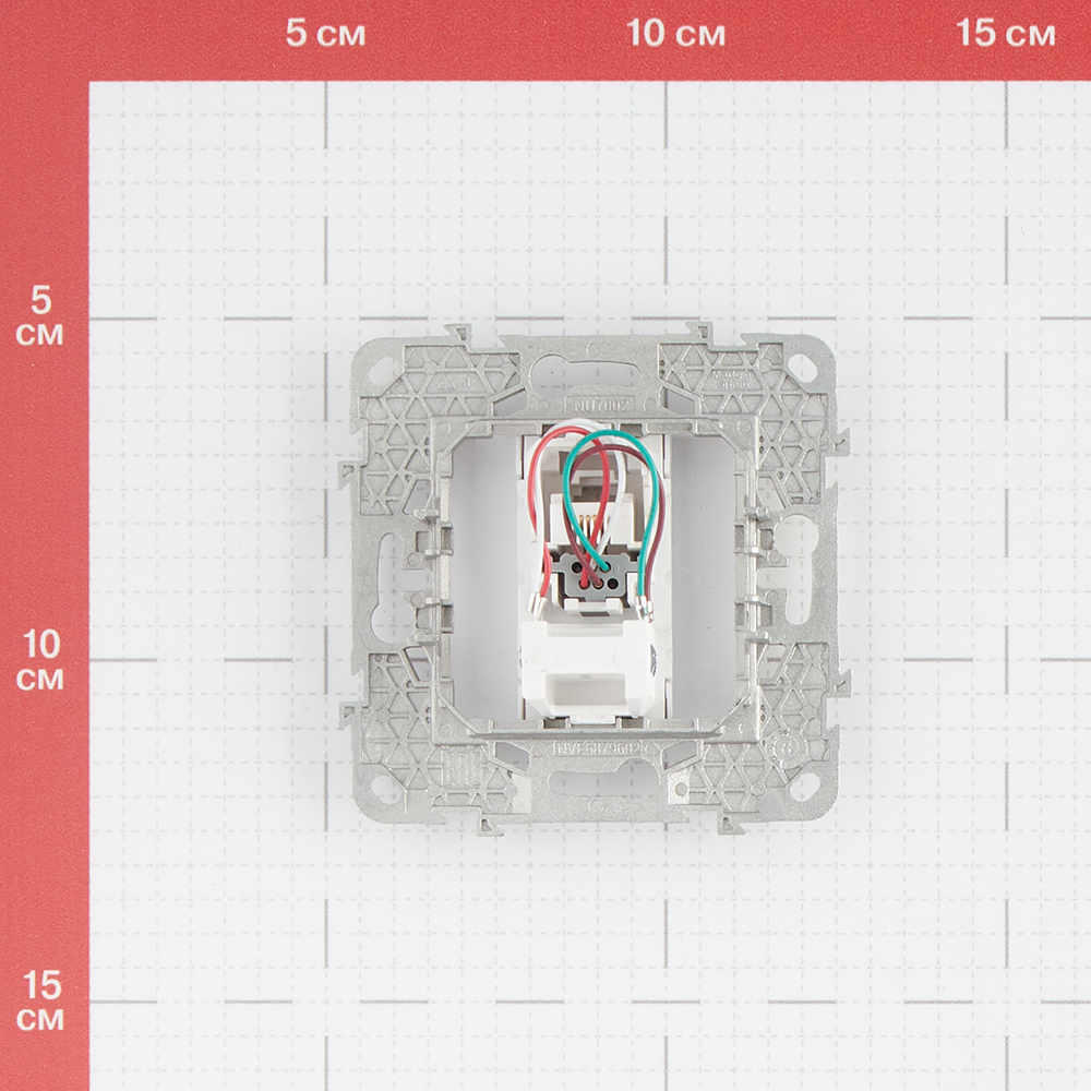 фото Розетка телефонная schneider electric unica new nu549230 скрытая установка алюминий один модуль rj11