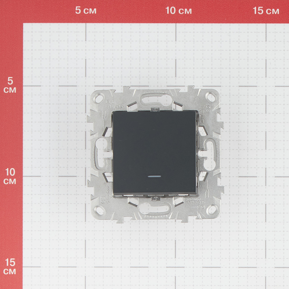 фото Выключатель schneider electric unica new nu520154n одноклавишный скрытая установка антрацит с подсветкой