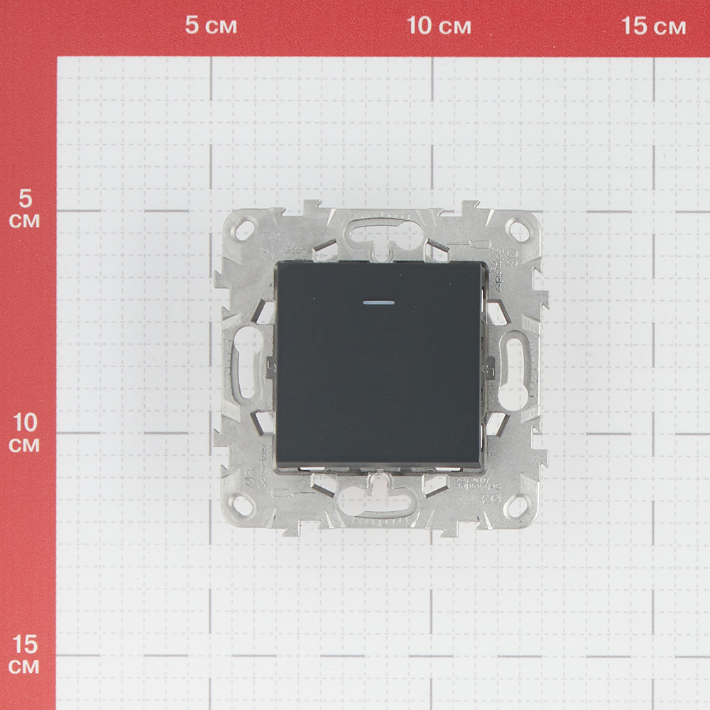 фото Переключатель schneider electric unica new nu520354n одноклавишный на 2 направления скрытая установка антрацит с подсветкой
