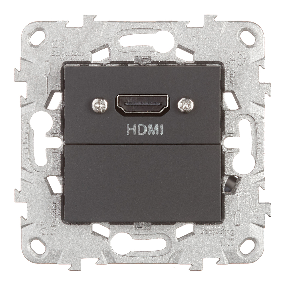 Розетка HDMI Schneider Electric Unica NEW NU543054 скрытая установка антрацит один модуль HDMI