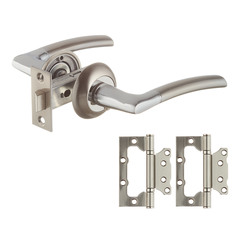 Комплект фурнитуры для двери Corsa Deco с защелкой и петлями (матовый никель) (669855)
