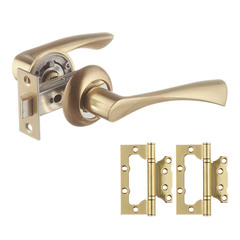 Комплект фурнитуры для двери Corsa Deco с защелкой и петлями (золото) (669857)