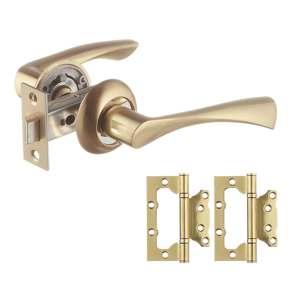 фото Комплект фурнитуры для двери corsa deco с защелкой и петлями (золото) (669857)