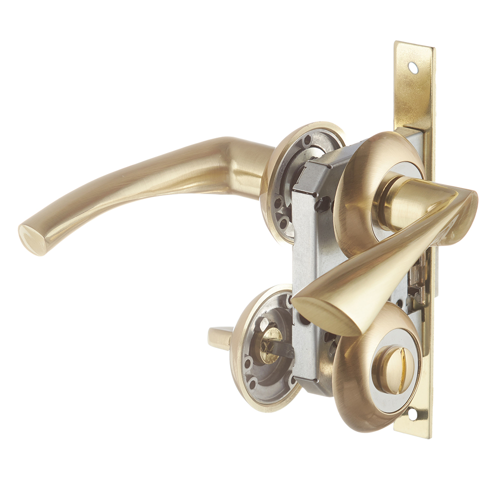 фото Комплект фурнитуры для двери corsa deco с замком и фиксатором (золото) (669859)