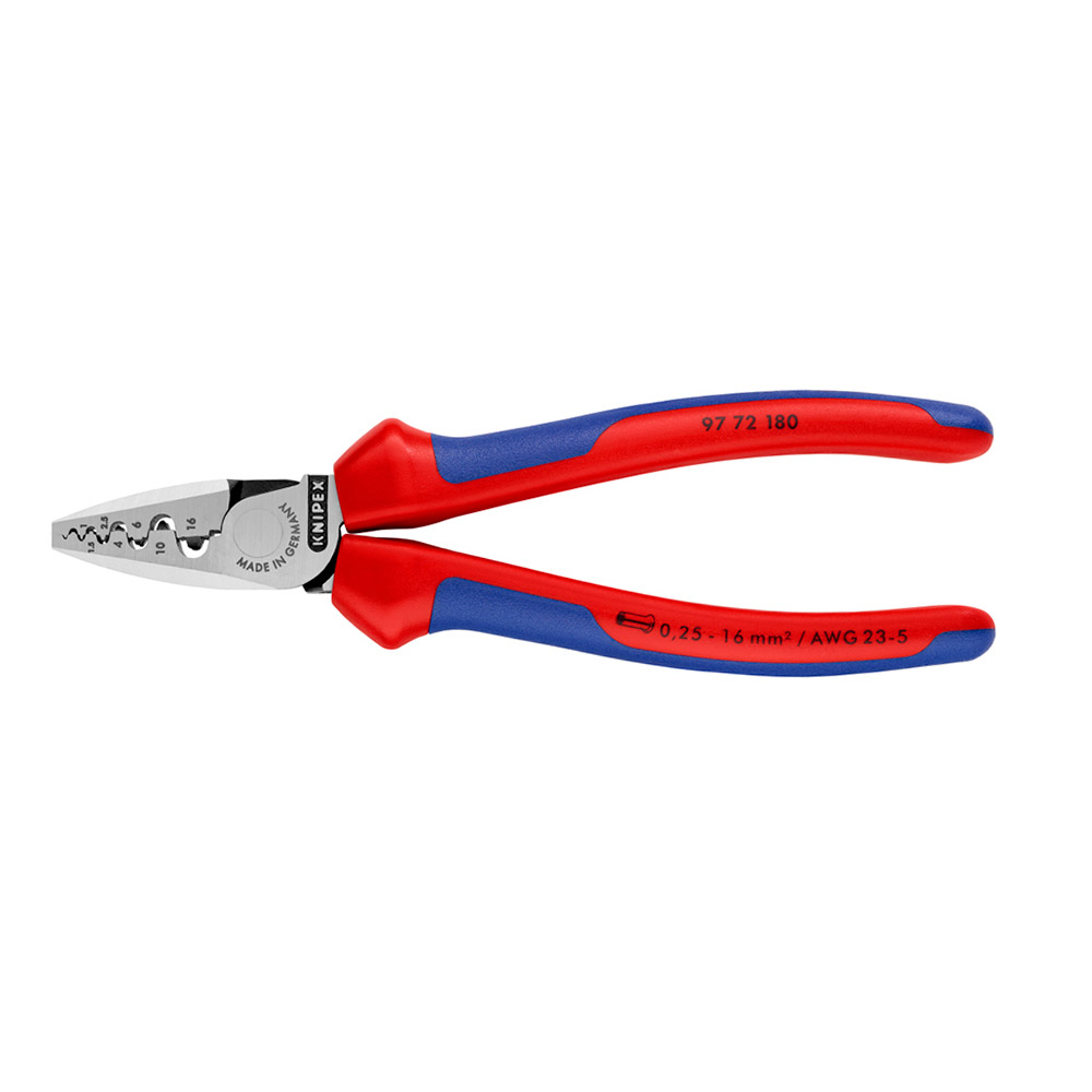 

Пресс-клещи Knipex для обжима втулочных наконечников 0,25-16 кв.мм (KN-9772180)