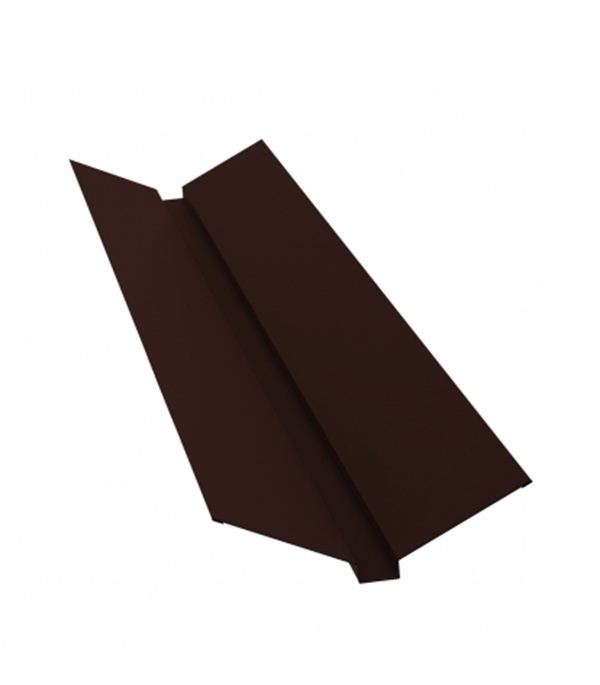 фото Ендова внешняя для металлочерепицы 115х30х115 мм 2 м коричневая ral 8017 rooftop matte