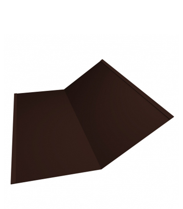 фото Ендова внутренняя для металлочерепицы 300х300 мм 2 м коричневая ral 8017 rooftop matte