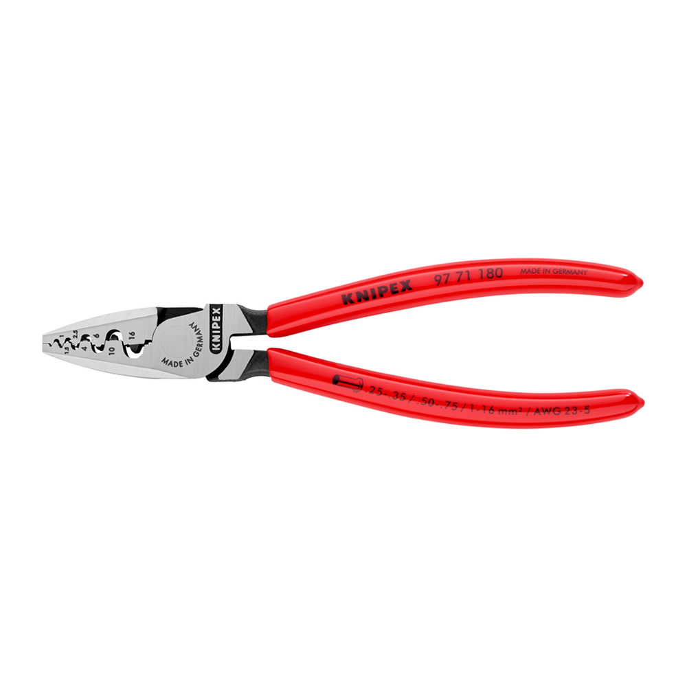 

Пресс-клещи Knipex для обжима втулочных наконечников 0,25-16 кв.мм (KN-9771180)