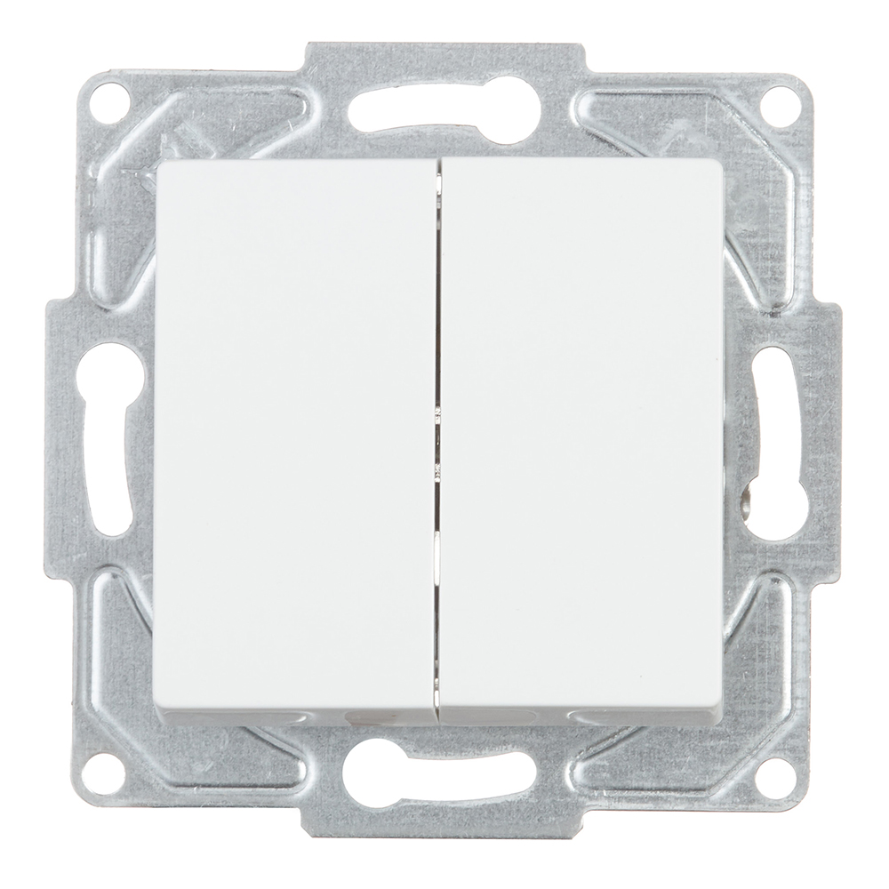 Выключатель GUNSAN Eqona 16401100-250103 двухклавишный скрытая установка белый IP20