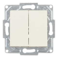 Выключатель GUNSAN Eqona 16401200-250103 двухклавишный скрытая установка бежевый IP20 с быстрозажимными клеммами