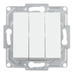 Выключатель GUNSAN Eqona 16401100-150160 трехклавишный скрытая установка белый IP20