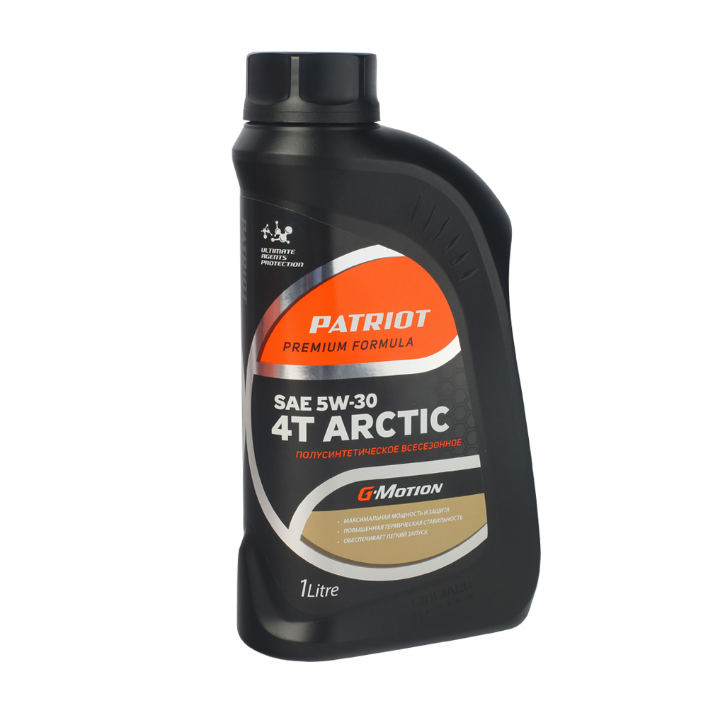 масло для садовой техники patriot g motion arctic 5w 30 1 л Масло полусинтетическое Patriot 1 л для 4-х тактных двигателей зимнее SAE 5W30 (850030100)