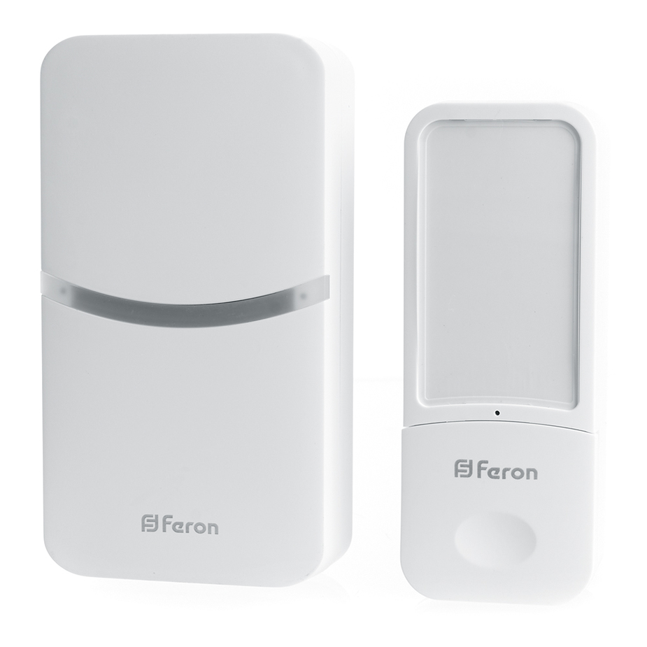 Звонок Feron DB-100 беспроводной с кнопкой 18 мелодий белый —  в .