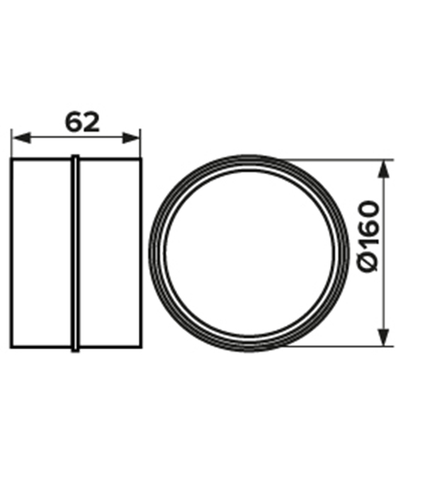 Соединитель для круглых воздуховодов ERA пластиковый d160 мм Вид№3